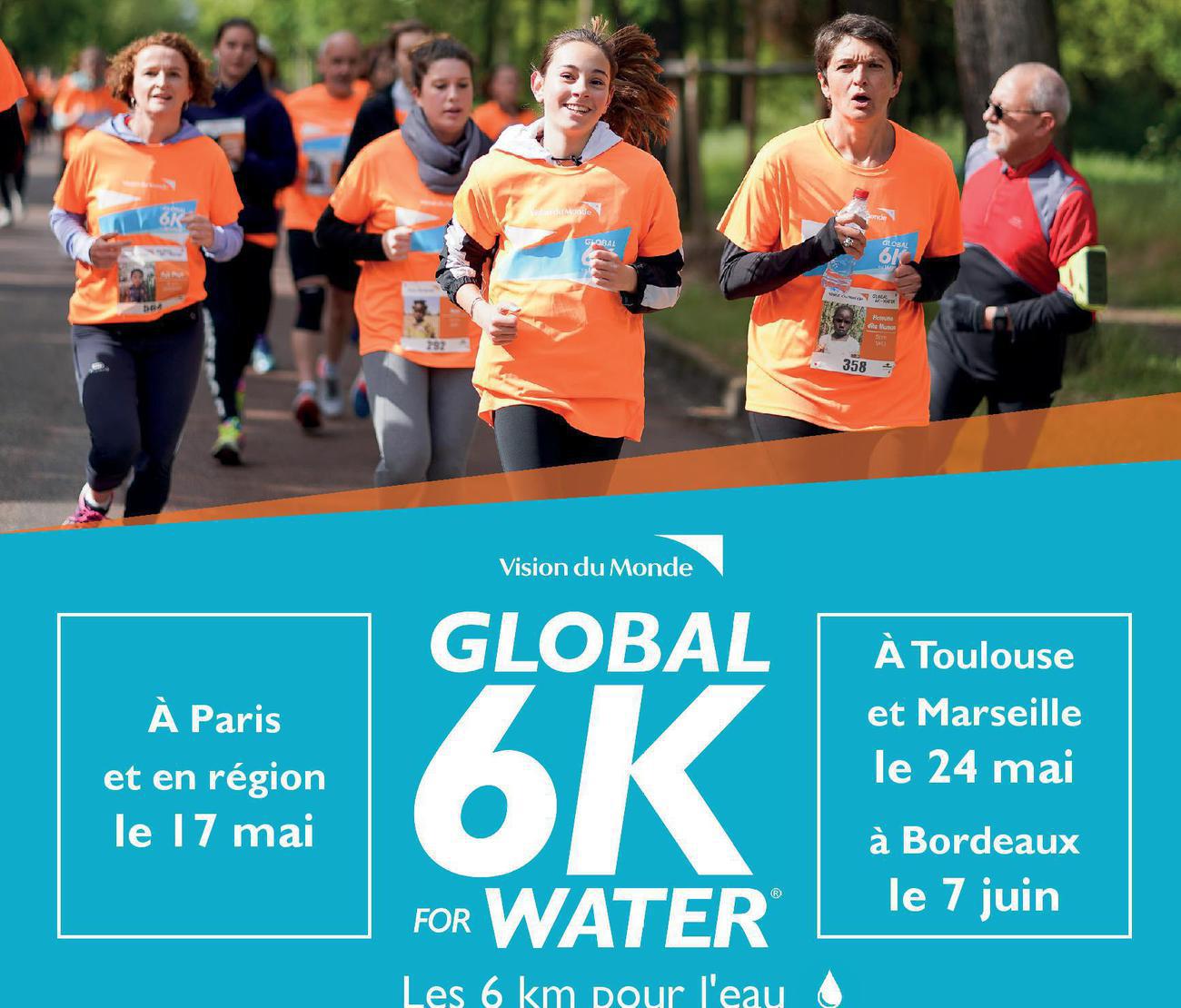 Participez à l’organisation de notre évènement sportif solidaire : la Global 6K for Water