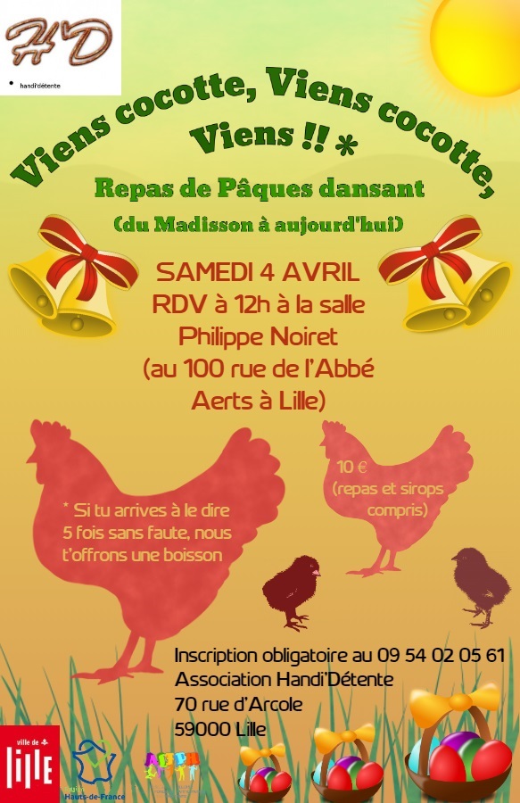 Bénévolat-aides diverses pour repas de Pâques