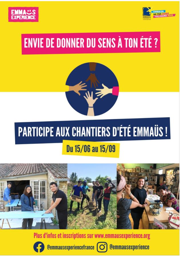 Vous souhaitez donner du sens à votre été ? Participez aux chantiers d'été Emmaüs !