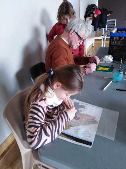 Peinture et pyrogravure